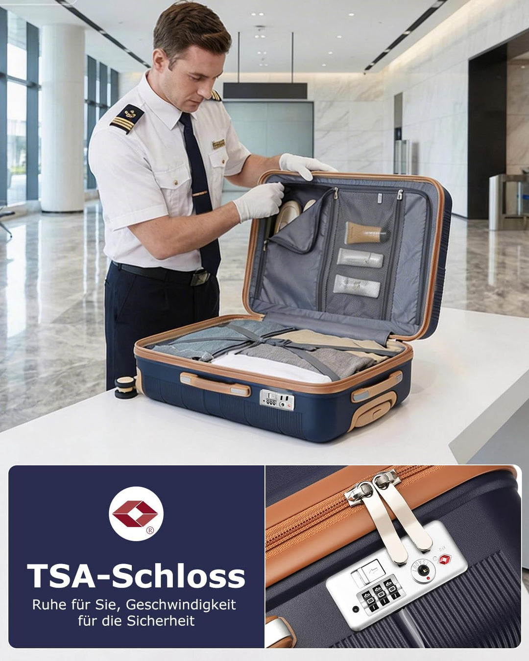 British Traveller Reisekoffer Mittelgross Koffer Trolleys Mittelgross Hartschalenkoffer 100% PP Hand