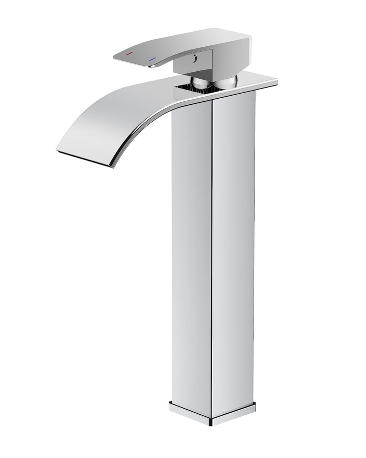 FORIOUS Wasserhahn Bad,Wasserfall Waschtischarmatur Einhandmischer Armatur Waschbecken mit Auslauf H