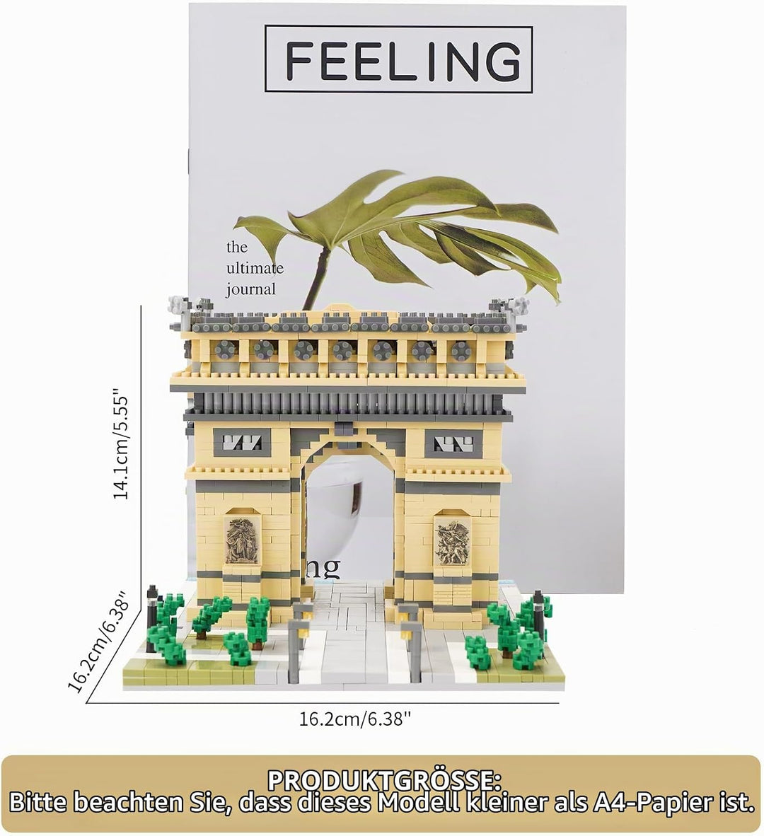 LULUFUN Baustein-Set, Arc De Triomphe Architecture Model Blocks Kit, Sammelmodell-Sets zum Bauen, Sp