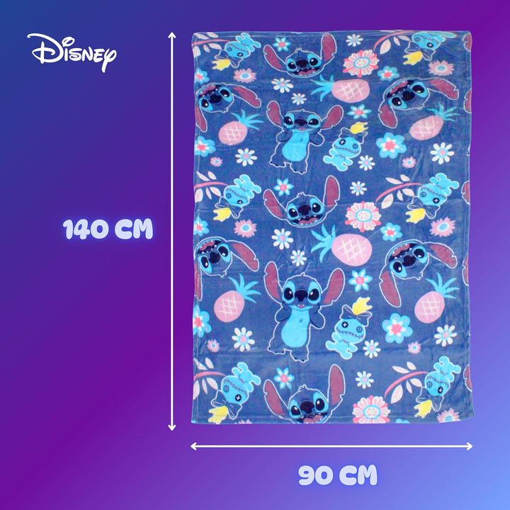 Disney Stitch Decke mit Tropischem Design Weiches und Warmes Fleece, Geschenk für Mädchen und Teenag