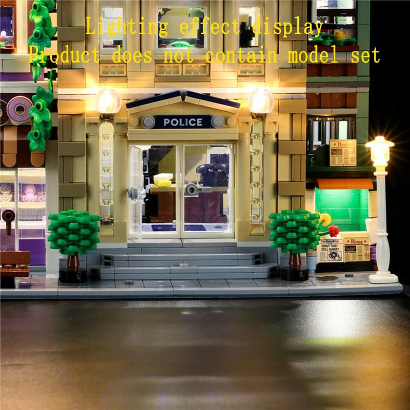 GEAMENT LED Licht-Set Kompatibel mit Lego Polizeistation (Police Station) - Beleuchtungsset für Crea