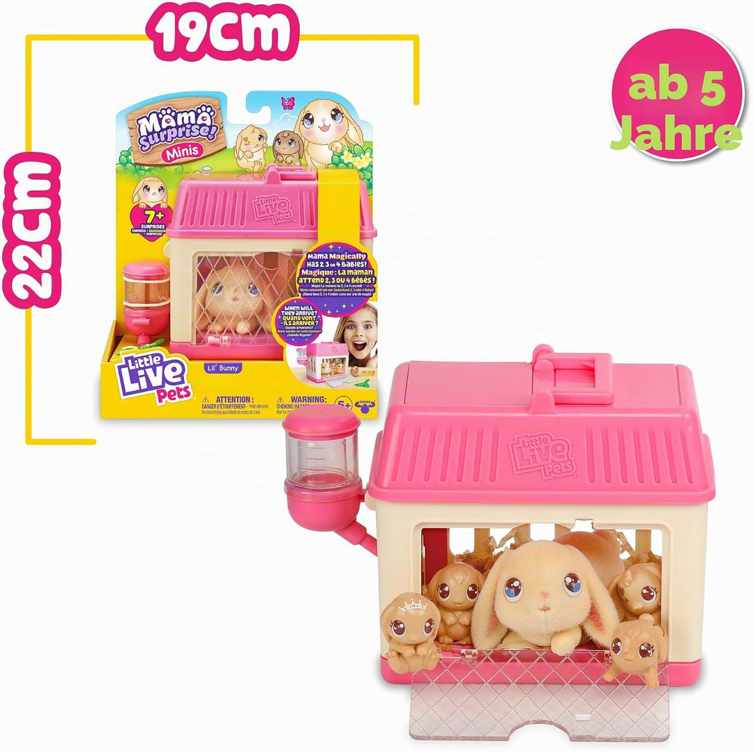 Little Live Pets - Mama Surprise Minis Bunny, Plüschhase mit Geräuschen und Bewegungen, die Babys, i