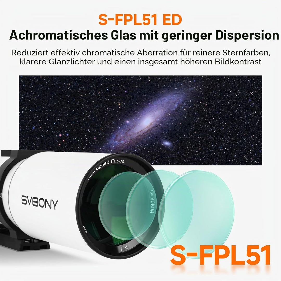 Svbony SV503 Astronomische Teleskope OTA, 80F7 Doppelt ED Professionelles Optische Tubusbaugruppen m