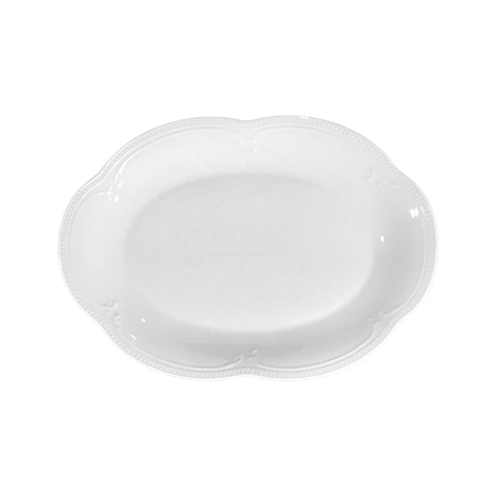 Holst Porzellan SF 031 Porzellan Platte oval 32 cm Sinfonie Weiss 32 x 22,5 x 2,5 cm 1 Stück
