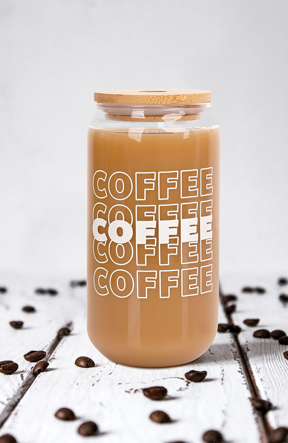 18OZ Glas Trinkbecher mit Deckel und Strohhalm, Valentinstag Geschenke für Frauen, Eiskaffeebecher B