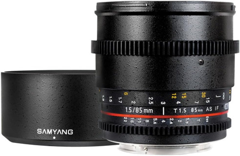 SAMYANG 13085T1.5P 85 mm T1.5 VDSLR AS IF UMC II Objektiv für Anschluss Pentax schwarz, Pentax