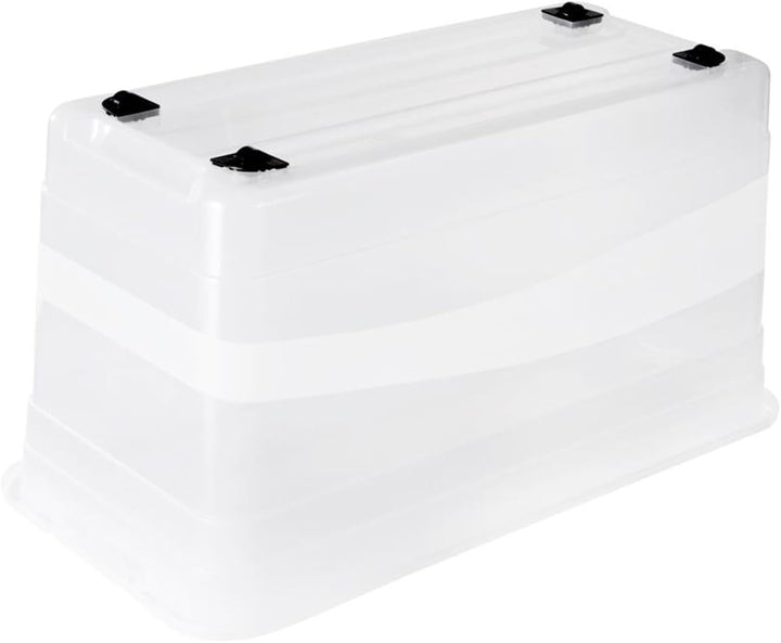 keeeper Aufbewahrungsbox mit Rollen, Deckel und Schiebeverschluss, 79,5 x 39,5 x 41 cm, 83 l, Konrad