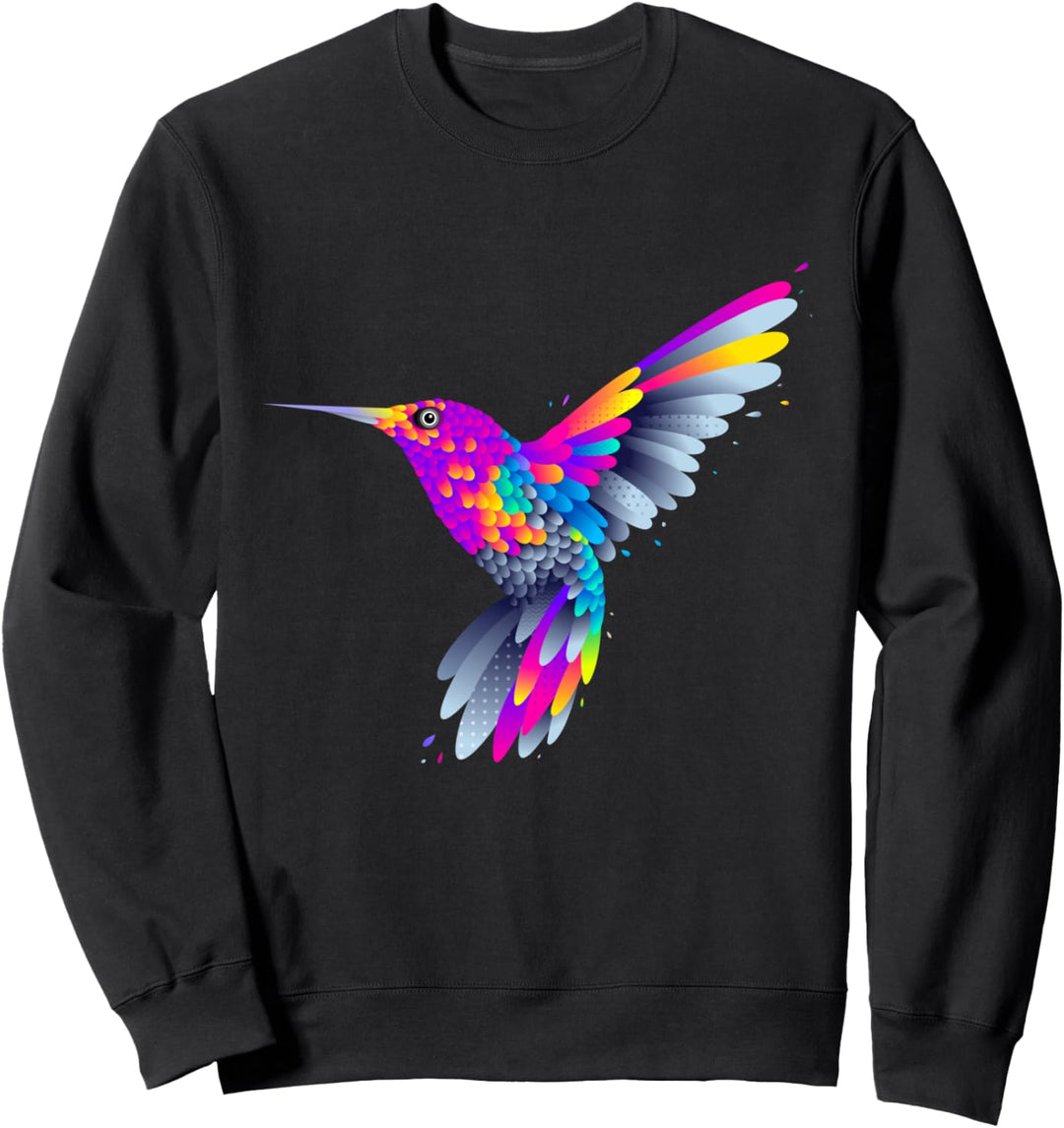 Buntes T-Shirt mit Vogelmotiv "I Love Birds", Vogel-Grafik Sweatshirt