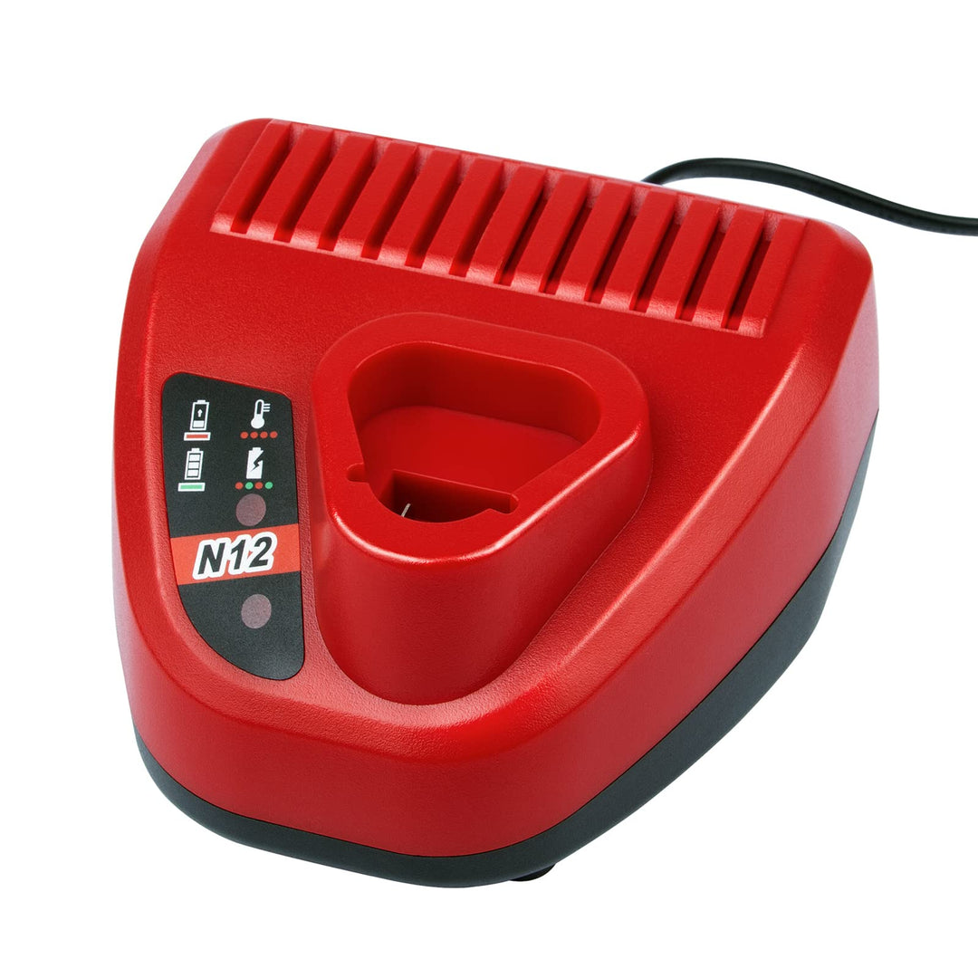 ASUNCELL M12 Ladegerät für Milwaukee 12V Akku, Ersatzladegeräte Kompatibel mit Milwaukee Akku M12 M1