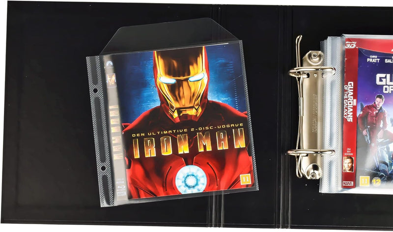 3L Blu-Ray Aufbewahrung - Kombipack mit 50 BluRay Hüllen & 2 Ringordner - Praktisch für Blu Ray Ordn