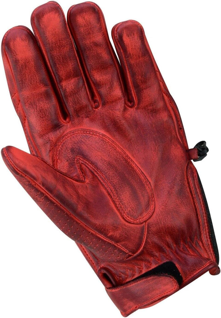 BOSMOTO Sportlich Motorrad Lederhandschuhen, Chopper Leder Handschuhe - ROT, L