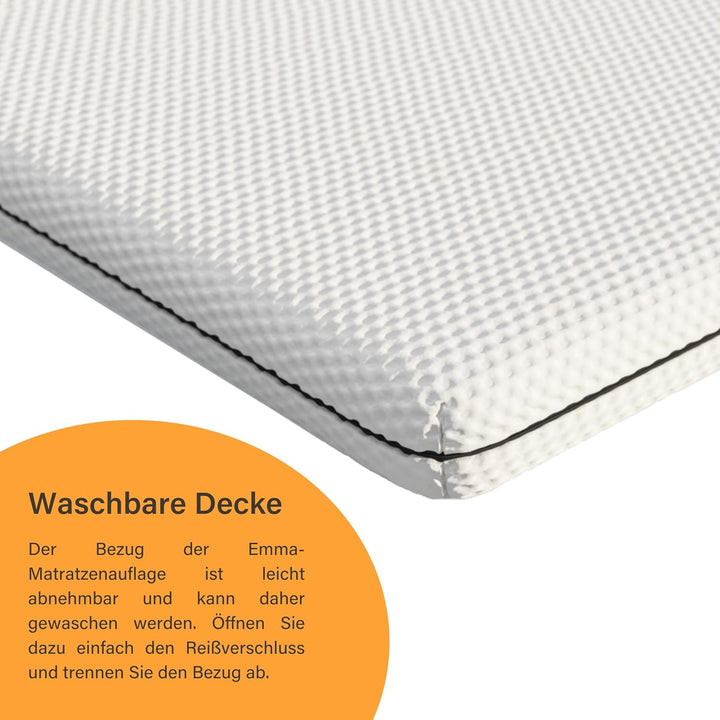 Emma Premium Matratzen Topper, 6cm dick, Wendbarer HRX-Schaum für anpassbaren Komfort, Atmungsaktiv