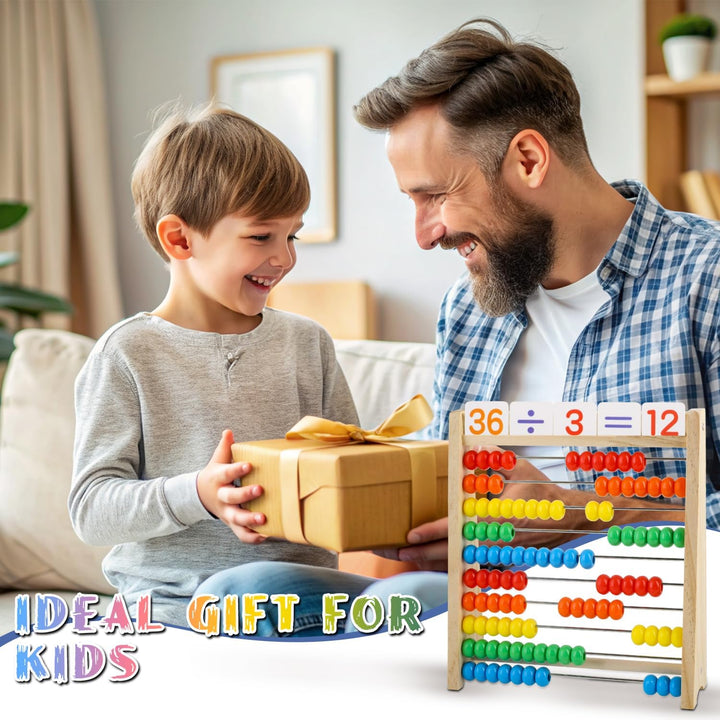 Rechenschieber Kinder, Rechenschieber Grundschule mit 100 Bunten Perlen, Rechenmaschine Kinder mit 1