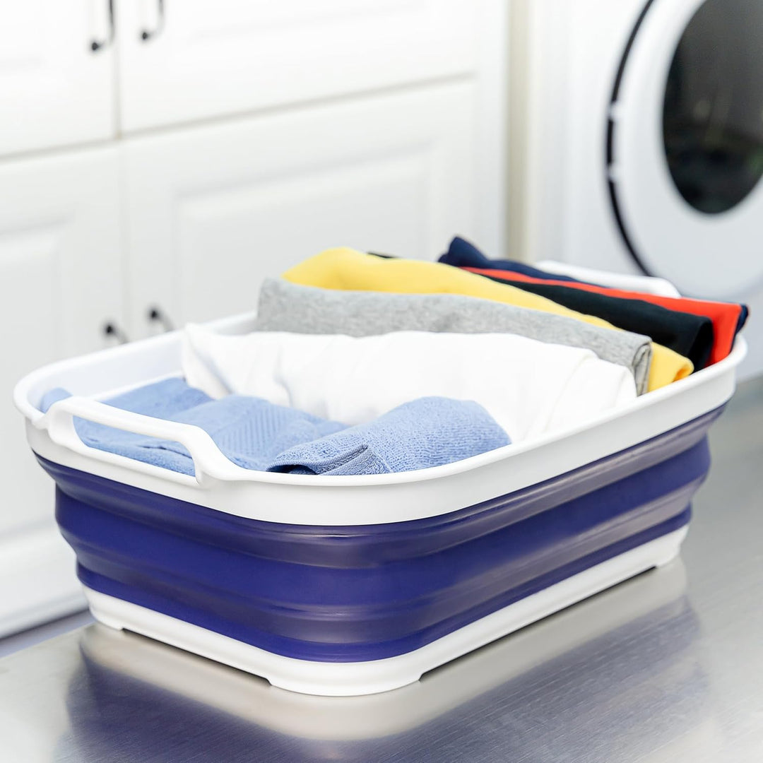 SAMMART 13L zusammenklappbare Wanne mit Griff – tragbarer Outdoor-Picknickkorb/Krater – Faltbare Ein