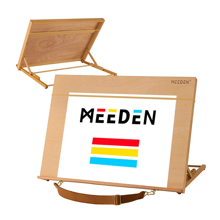 MEEDEN A2 Tischstaffelei Holz, 66x49 cm Verstellbare Staffelei Tisch aus Deutsche Buchenholz, Faltba