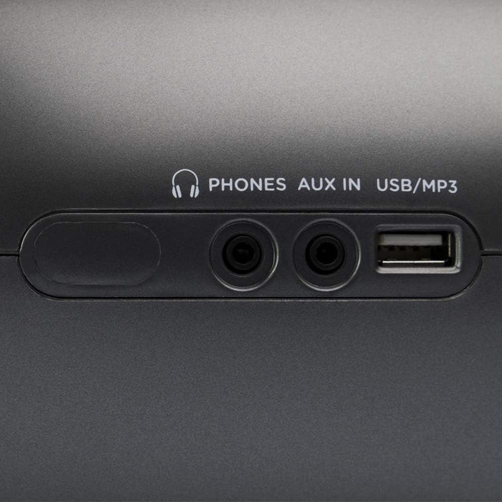 Aiwa BBTC-550BK Tragbares Radio mit CD, Bluetooth und USB, Cassettes-Recorder Farbe: Metallic-Grau S