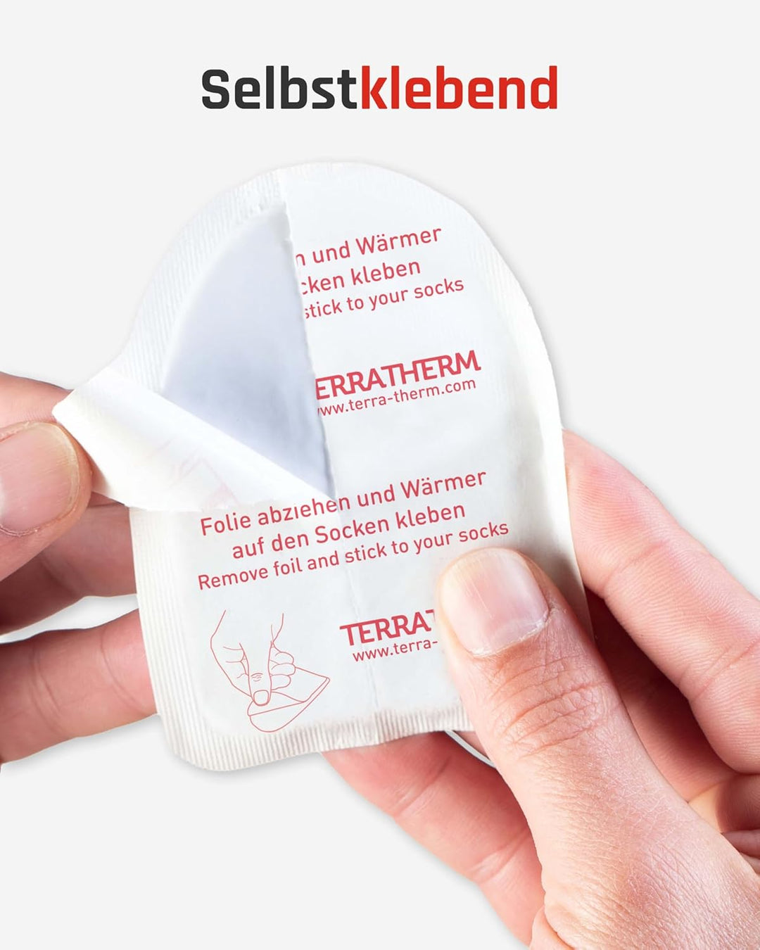 TerraTherm Fusswärmer Pads - 5, 10 oder 30 Paar - Zehenwärmer selbstklebend für 8h warme Füsse, Wärm