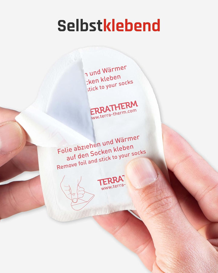 TerraTherm Fusswärmer Pads - 5, 10 oder 30 Paar - Zehenwärmer selbstklebend für 8h warme Füsse, Wärm