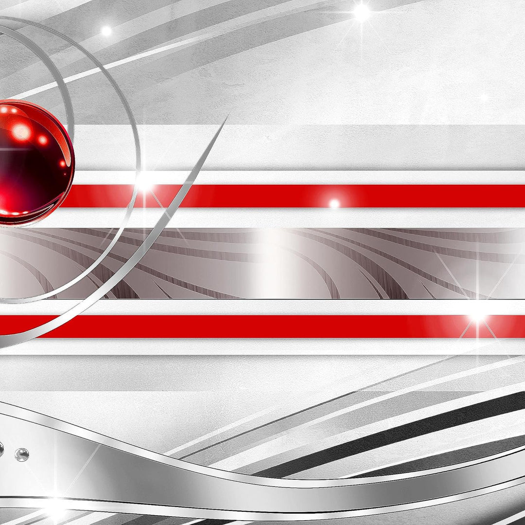 Runa Art Wandbilder Abstrakt 5 Teilig Bild auf Vlies Leinwand Deko Wohnzimmer Schlafzimmer Grau Rot