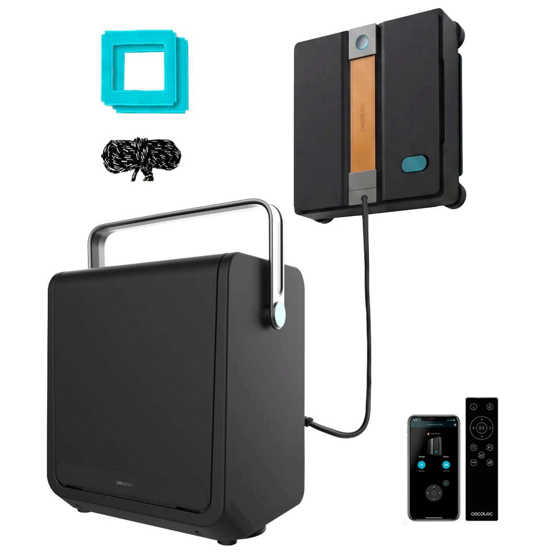 Cecotec Fensterputzroboter Conga Windroid W100 Station. Akku-Station für 120 Min. Laufzeit, Automati