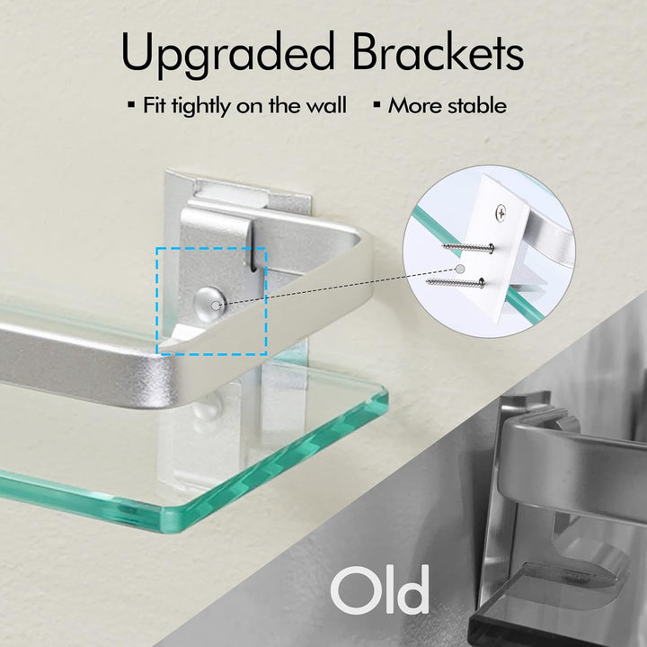 KES Duschregal Glas 8mm Hartglas Duschablage Ablage Dusche Glasablage für Badezimmer Wandregal Glasr