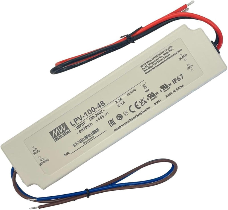 MeanWell, LPV-100-48, LED-Schaltnetzteil, 100 W, 12 V, 2,5 A LPV-100-48 Single, LPV-100-48 Single