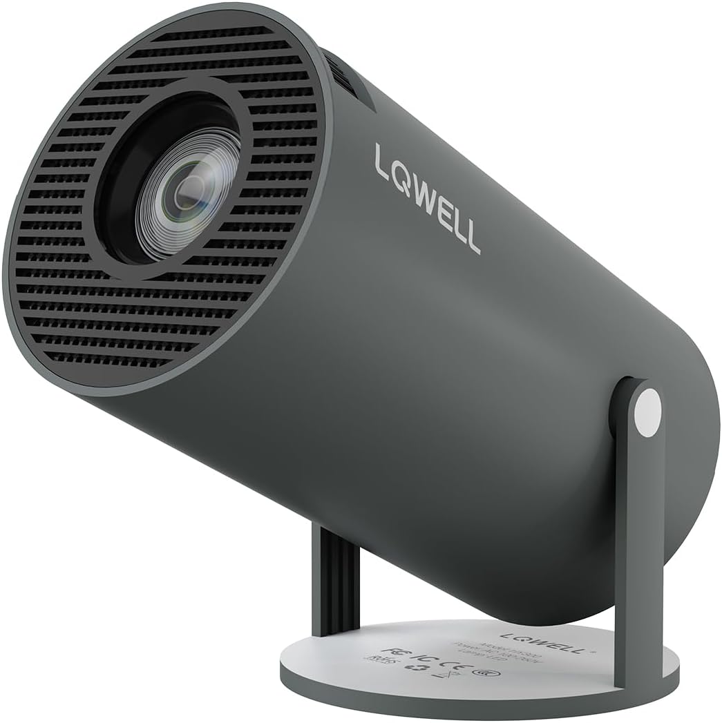 LQWELL HY300 PRO Mini Beamer, 4K 1080P Unterstützung, mit Android 11, WiFi 6, Bluetooth 5.0, unterst
