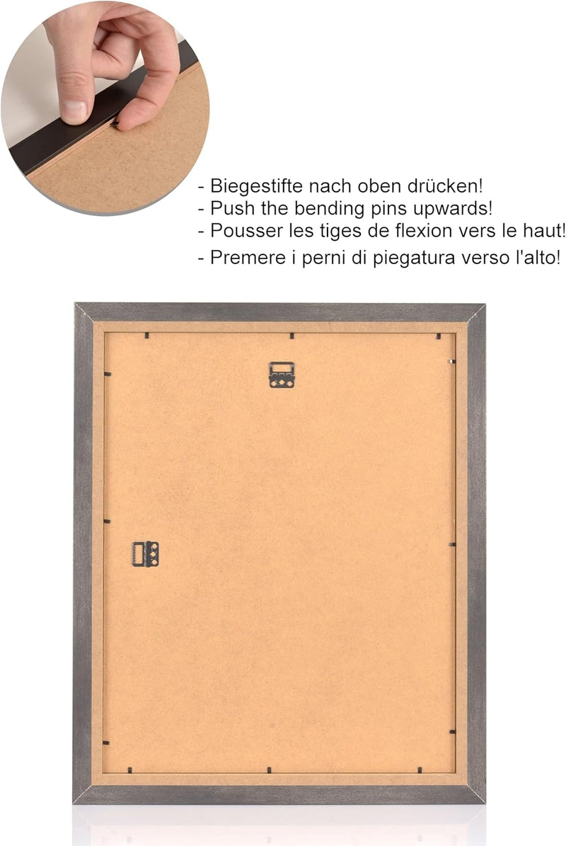 Stallmann Design Bilderrahmen 50x80 cm stahl Holz mit Acrylglas Rahmen-Breite 40mm Posterrahmen Wech