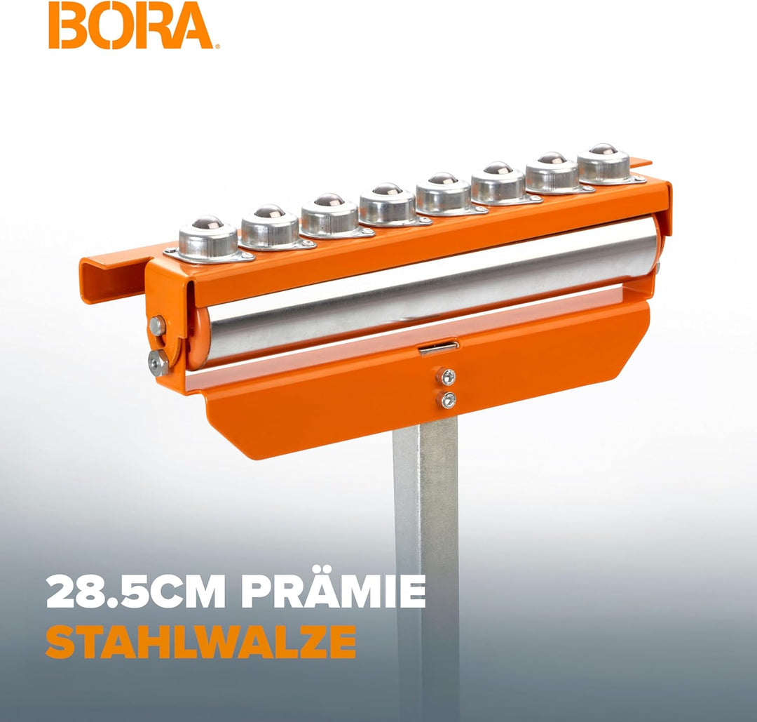 BORA Portamate PM-5093 Tri Function Standwalze, 28,6 cm, polierte Stahlrolle, Kugellager, multidirek
