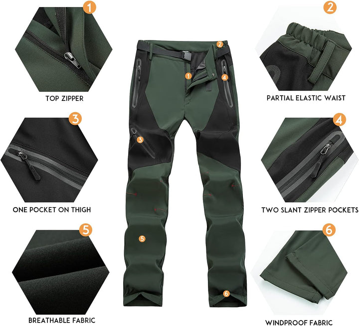 LUI SUI Herren Outdoor Wanderhose Leichte Winddichte Atmungsaktive Wanderhose für Frühling Sommer He