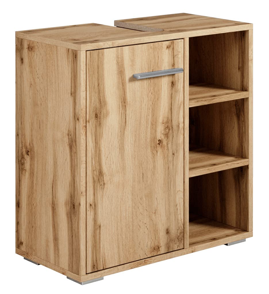 Badplaats B.V. Badezimmer Badmöbel Neptunes 60cm Eiche - Unterschrank Badmöbelset Badschrank Schrank