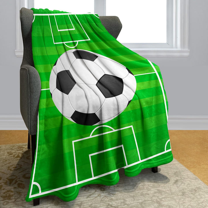YISUMEI Decke 150x200 cm Kuscheldecken Sanft Flanell Weich Fleecedecke Bettüberwurf Fussball Grün Fu