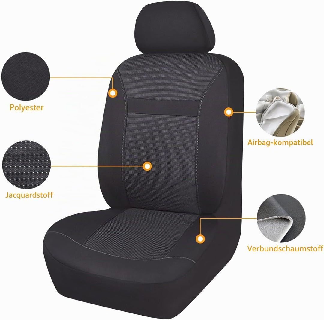 Flying Banner Mesh und Jacquard Universal Auto Sitz Cover Sitze mit Seitenairbag Full Set -- Low Bac