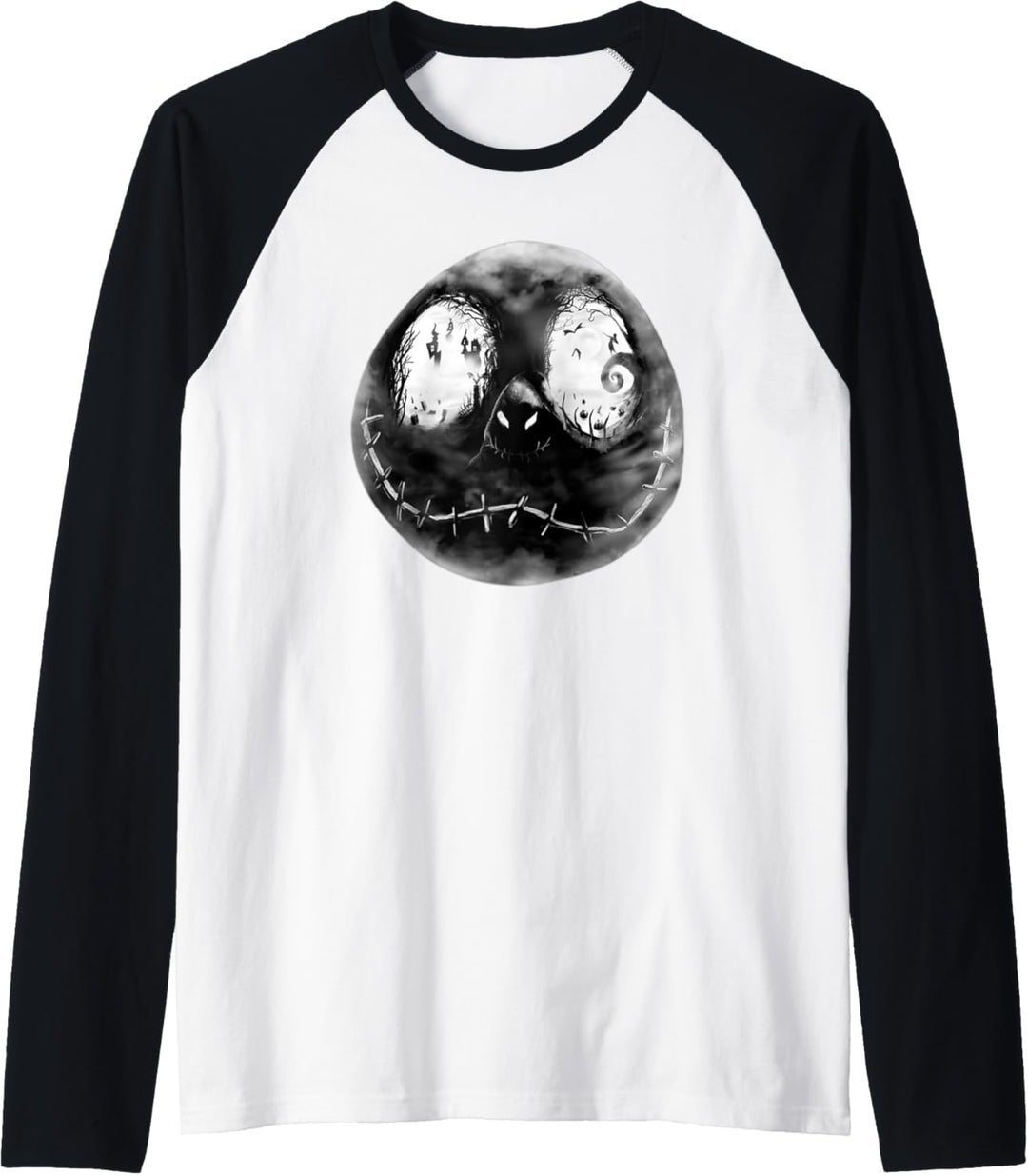 The Nightmare Before Christmas Jack Skellington Grey Face Raglan