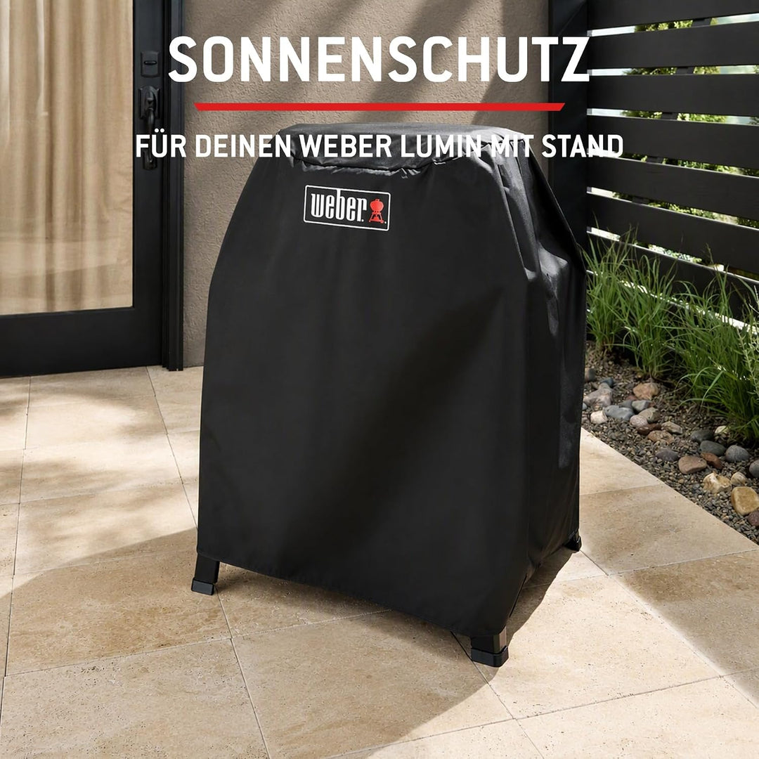 Weber Premium Grill Abdeckhaube für Lumin mit Stand, atmungsaktiv UV- &amp; wasserbeständig, Schutz for