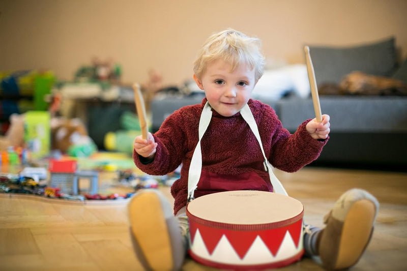 Classic Cantabile Kindertrommel aus Holz - Musikinstrument zum Trommeln und Umhängen - Trommel für K