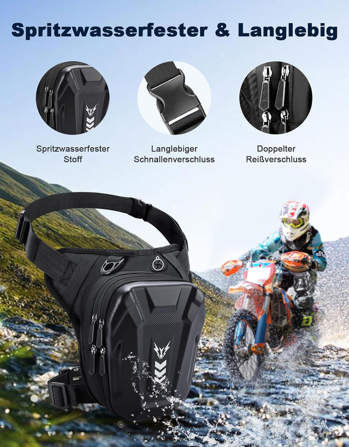Beintasche Motorrad, Bauchtasche Gürteltasche Herren Damen, [Erweiterter Stauraum] Oberschenkeltasch