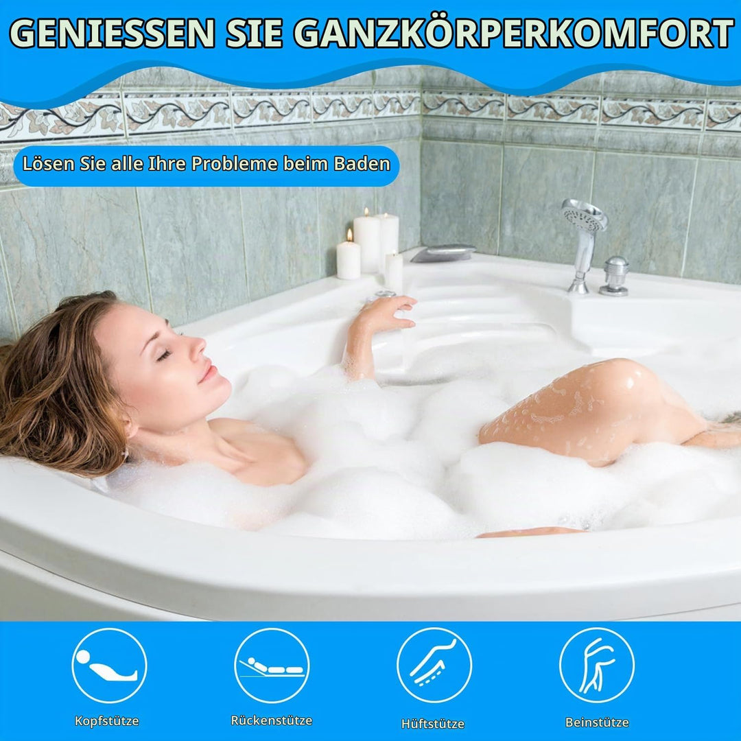 Ganzkörper Badewannenkissen für die Badewanne, Verdicktes Badewannenmatte mit Kopfstütze unterstützt