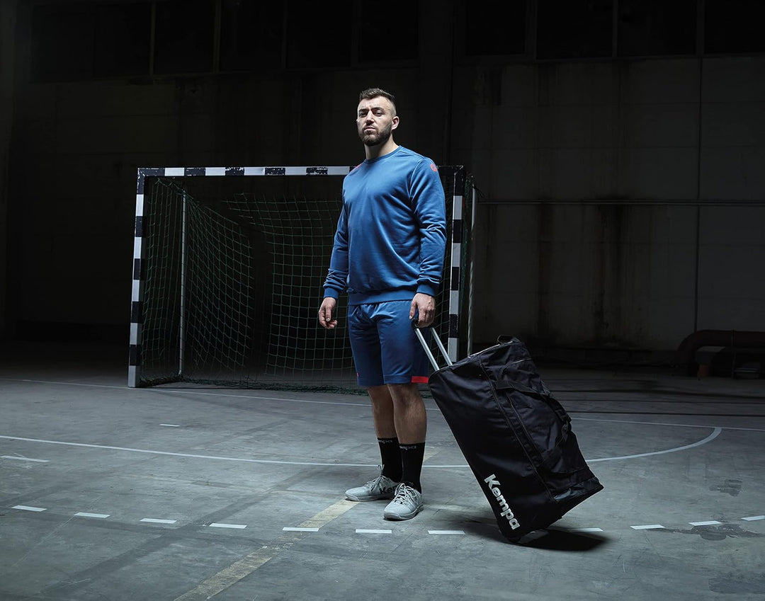Kempa Trolley - Sporttasche mit Rollen - Trolley mit Griff Handball Fitness Sport, schwarz - 60, 90