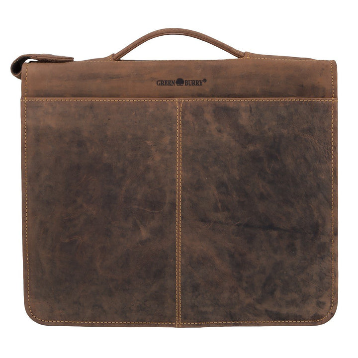 GreenBurry Schreibmappe 34 x 29 x 8 cm Rind-Leder RingBuch-Mappe Aktenmappe