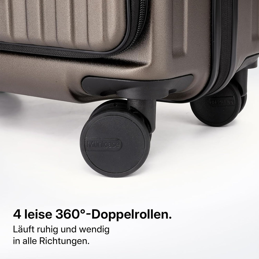 Münicase Kofferset 3-teilig, Top-Öffnung, TSA, Coffee | 3 Grössen M/L/XL, Erweiterbar, Kompressionsg