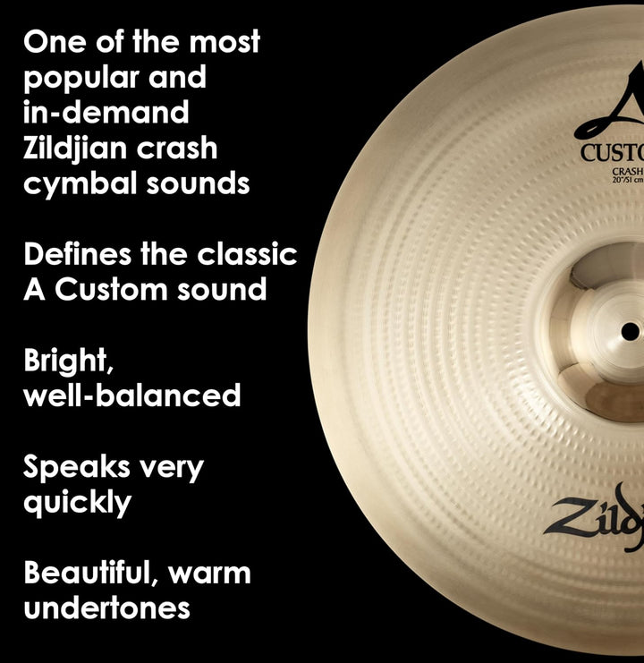 Zildjian A Custom Series - 20" Crash Cymbal - Brilliant finish 20 Zoll, 20 Zoll