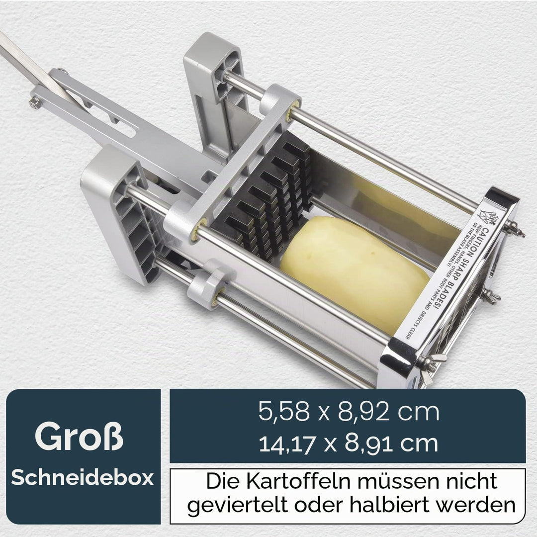 Pommes Frites Schneider, Sopito Pommesschneider Edelstahl Professioneller French Fries Cutter mit 12