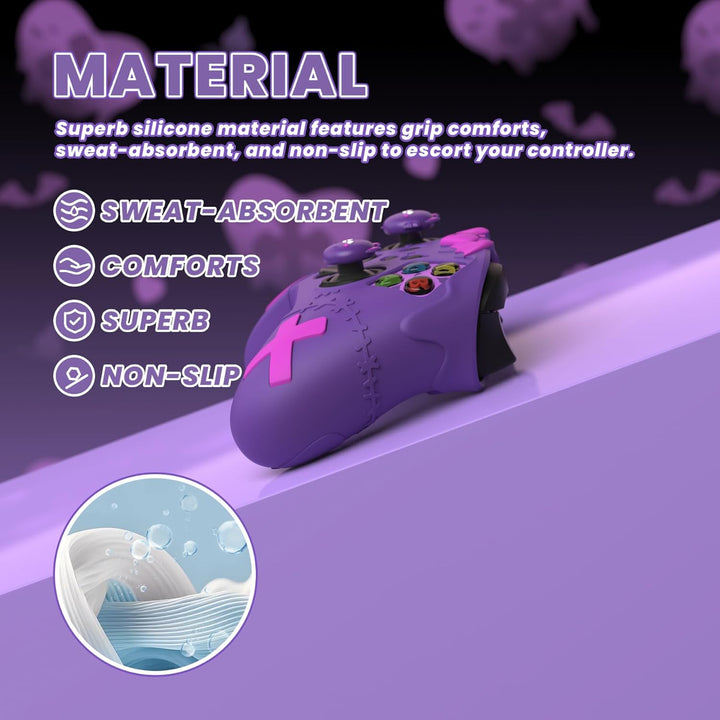 PlayVital Cute Silikon Hülle für Xbox Series X/S Controller,Anti-Rusche Schutzhülle Case Zubehör für