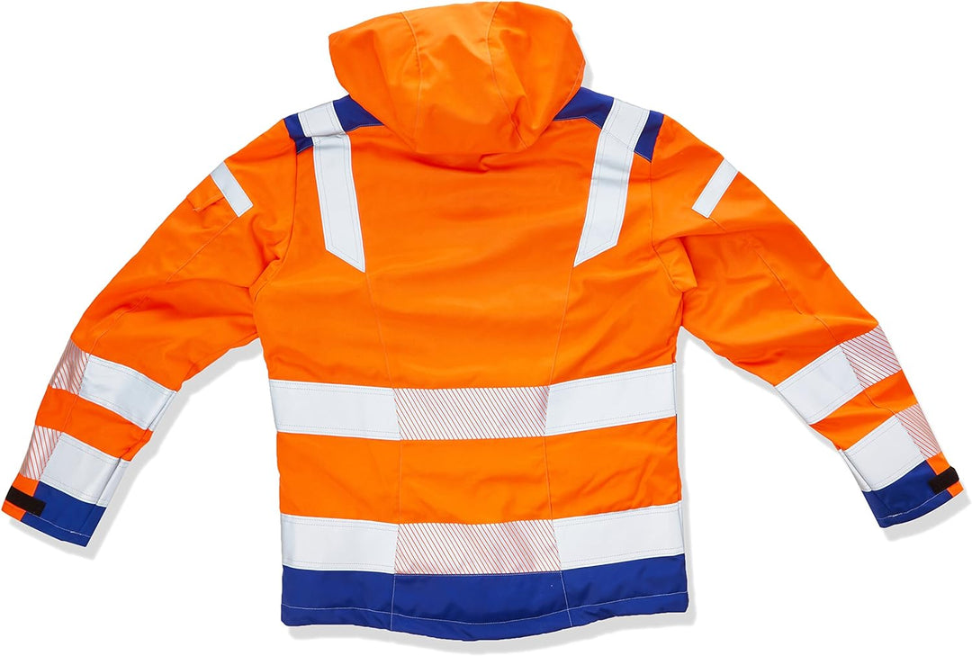 KÜBLER Workwear | KÜBLER REFLECTIQ Wetterjacke SYMPATEX® PSA 2 | warnorange/kbl.blau | Grösse S warn