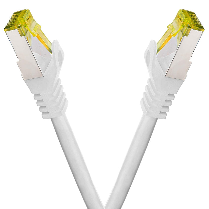 BIGtec LAN Kabel 5 Stück 3m Netzwerkkabel CAT7 Ethernet Internet Patchkabel CAT.7 weiss Gigabit dopp