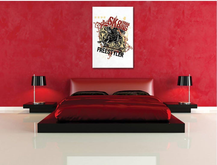 Ultimate grim reaper white Bild auf Leinwand, XXL riesige Bilder fertig gerahmt mit Keilrahmen, Kuns