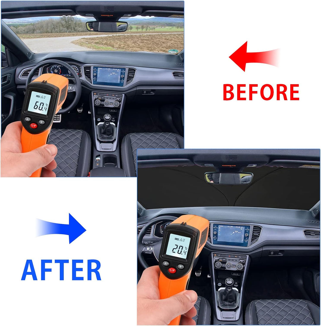 YEE PIN T-ROC Sonnenschirm Auto kompatibel mit V W T-ROC 2018-2022 2023，Faltbare Auto Sonnenschutz T