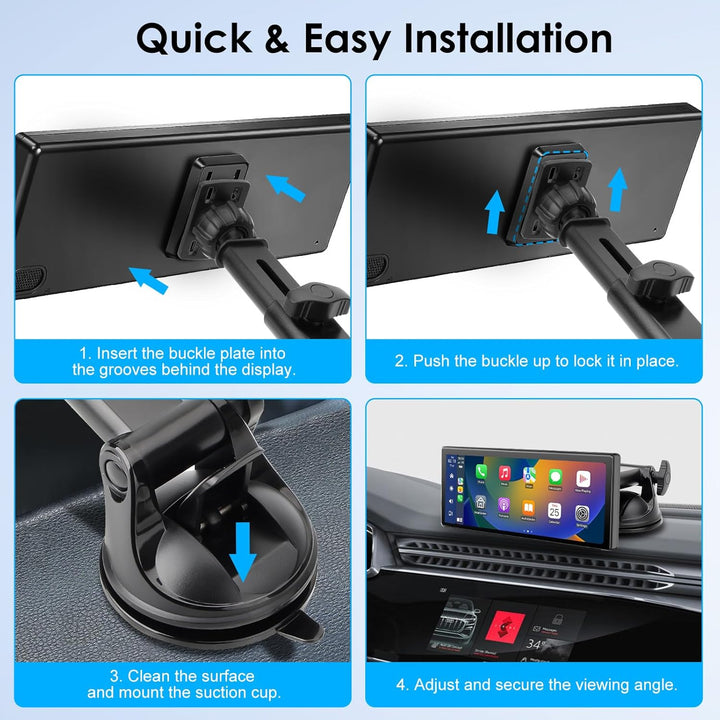 EEEKit 360°Saugnapfhalterung für tragbares CarPlay Display 7–10 Zoll, Ersatzhalterung für Armaturenb