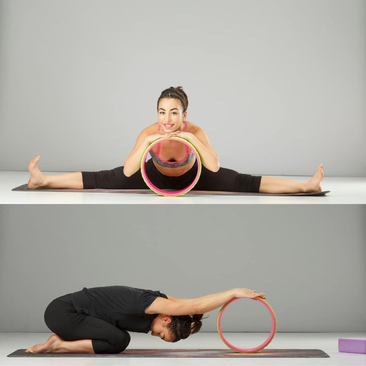 Yoga Rad Hilfsmittel für Asanas, Pilates- und Yogaübungen - Rückenrolle, Backbend, Pilates Rad, pink